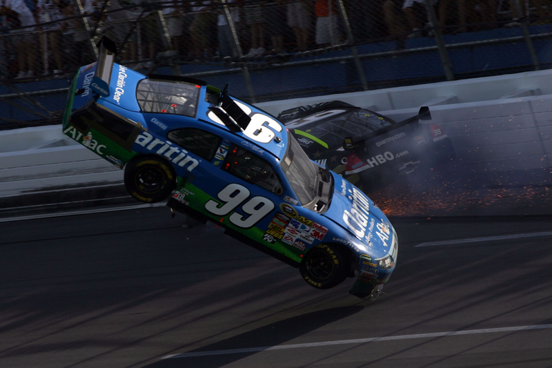 Illustration for article titled Carl Edwards Real-Life Talladega Nights NASCAR Crash: Video, Gallery